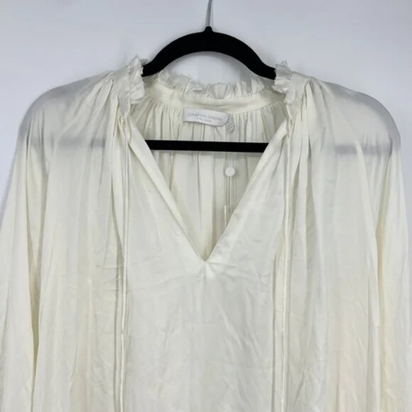 JONATHAN SIMKHAI STANDARD Ruched Front Top In Ecru - Picture 6 of 10